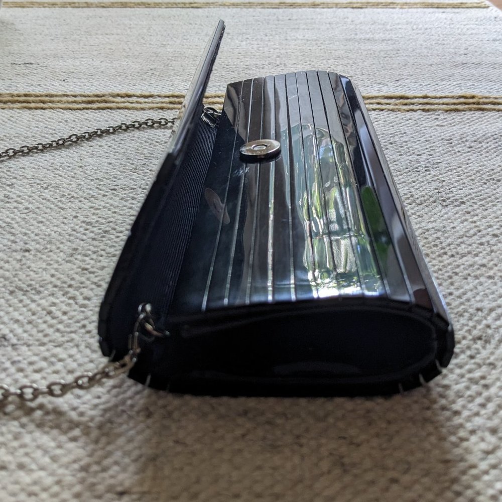 Sondra Roberts Black Lucite Slim Clutch Bag - Picture 4 of 9